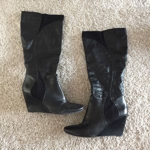 Women’s Nine West Wedge Black Boots Size 10